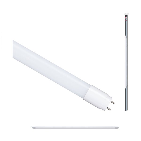 LED-Röhre mit Verpackung und Seitenansicht