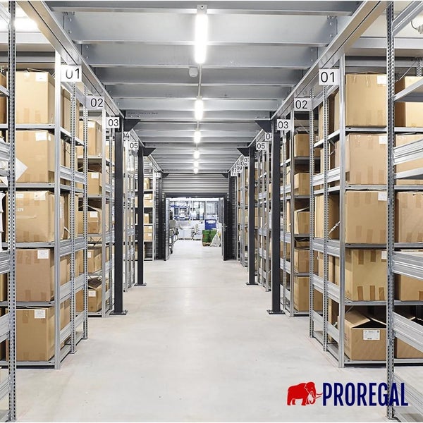 PROREGAL Schwerlastregal Silver Mamba Made In Germany  HxBxT 200 x 100 x 40 cm 5 Ebenen Je 150 kg Fachlast  Verzinkt