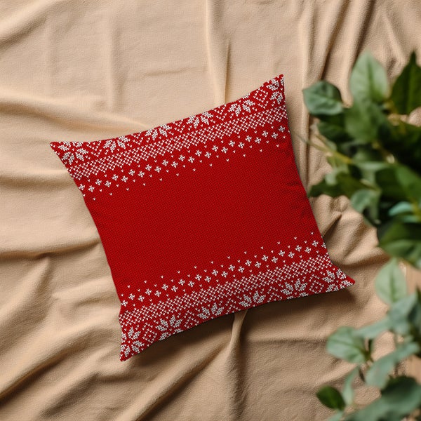 Kuschelkissen, Kissenhülle, Kissenbezug Weihnachten Rotes Muster PI11132_40x40cm
