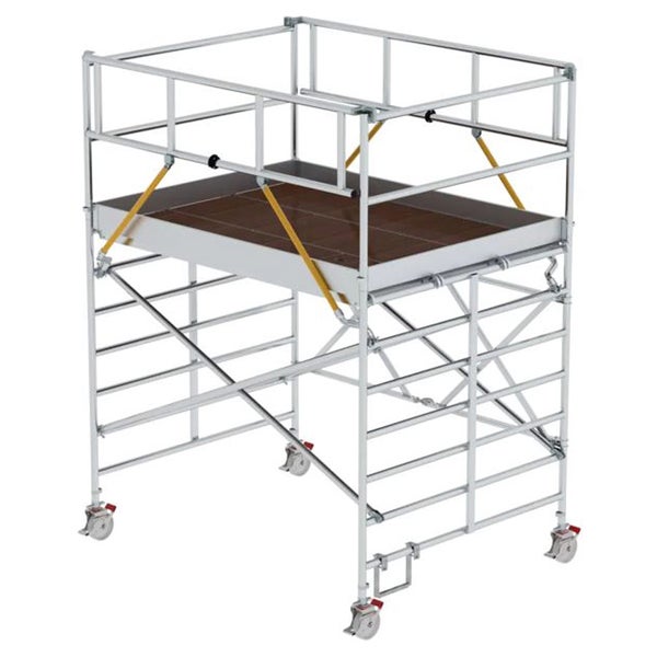 Rollgerüst mit Arbeitsplattform und Geländer
