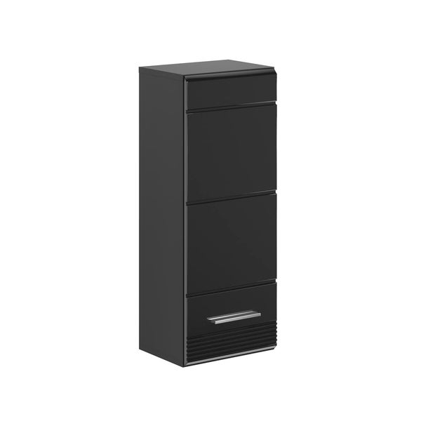 Linus Badschrank wandhängend 1 Tür Hochglanz schwarz,schwarz. 30 X 23 X 77 cm