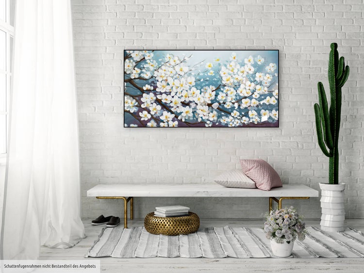 Handgemaltes Gemälde Acrylfarbe 140x70cm Blau