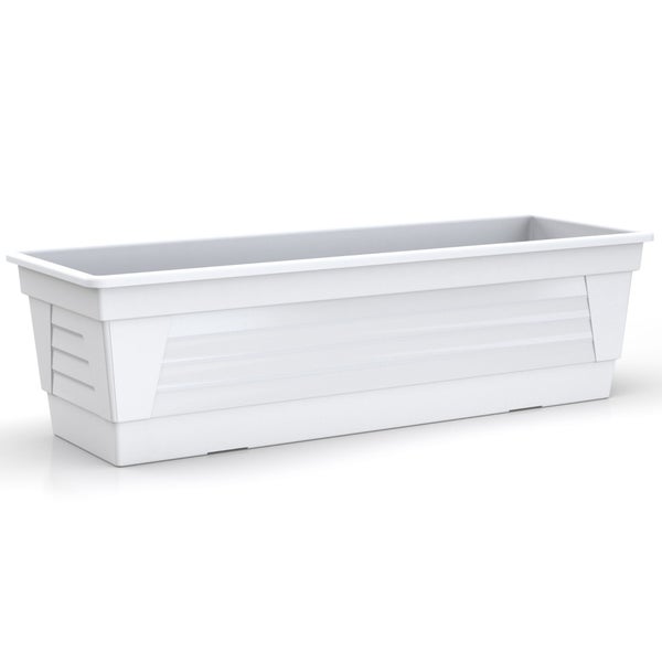 Plastard Blumenkasten Weiß 100x21x17 cm Pflanzkasten Balkonkasten Pflanzkübel