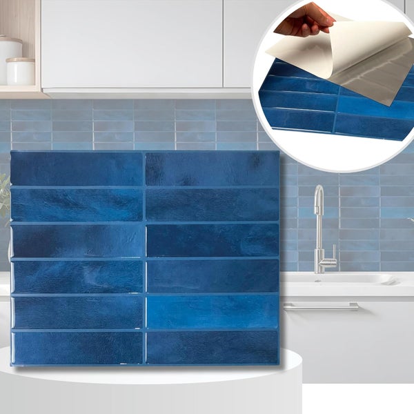 3D Wandpaneel aus Kunststoff in Steinoptik Blue – selbstklebend, wasserdicht, 23 × 29 cm (0,065 m²) – Modell YJC180