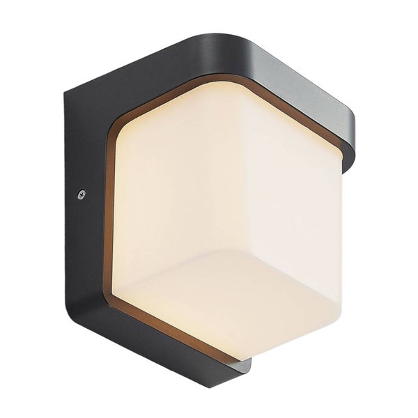 Lindby LED Wandleuchte außen Adenike (spritzwassergeschützt (Modern) in Schwarz (1 flammig, ) - Außenwandleuchten Wandlampe Led Außenlampe Outdoor für