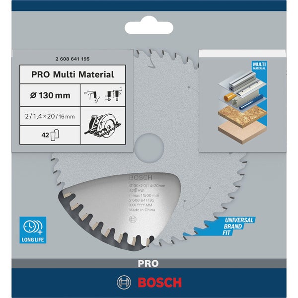 Bosch Kreissägeblatt Pro Multi Material, Durchmesser 130 Millimeter