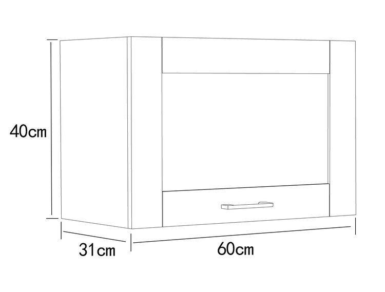 Küchenschrank B. 60 cm Hängeschrank Klappe Colura