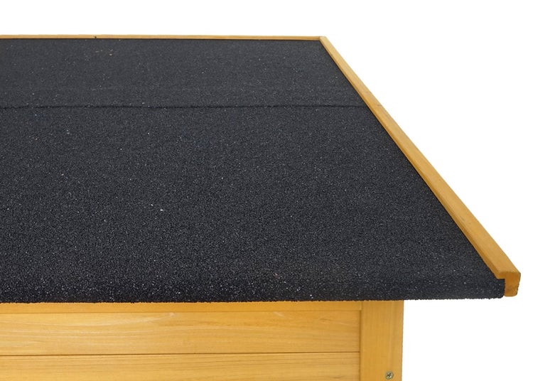 Gartenschrank aus Holz mit Doppeltür, Kreuzverstrebung und Pultdach, erhältlich in zwei Farben.