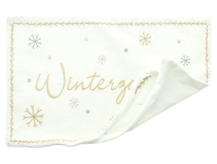 Dekokissen mit Winterdesign und Reißverschluss