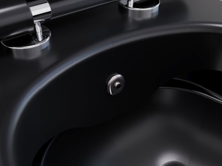 Aqua Bagno Taharet Design Hänge-Dusch-WC 10.10.02.02.ANKT – Schwarz Matt – Spülrandlos – Bidetfunktion – Slim Softclose Sitz