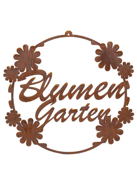 BADEKO Edelrost Schild -Blumengarten- zum Hängen
