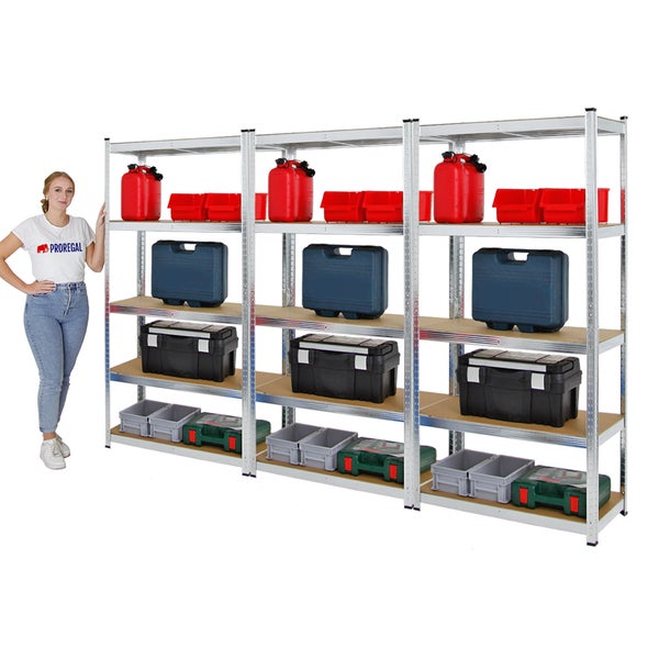 PROREGAL Mega Deal 3x Schwerlastregal Ragnar HxBxT 180 x 90 x 40 cm Fachlast 175 kg Verzinkt
