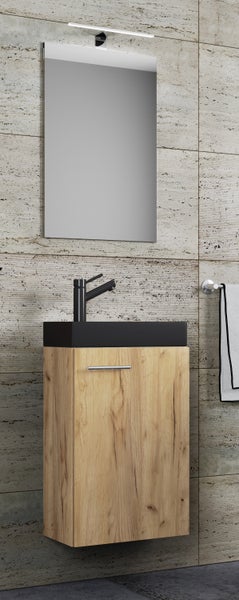 3tlg Waschtisch Slito SP Toilette schmal Schwarz