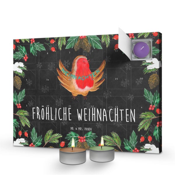 Mr. & Mrs. Panda Duftkerzen Adventskalender Rotkehlchen Weihnachten - Schwarz