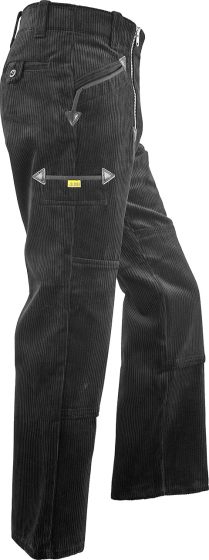 JOB Zunfthose ANSGAR Trenkercord schwarz mit Kniepolstertaschen Gr. 44 Herren