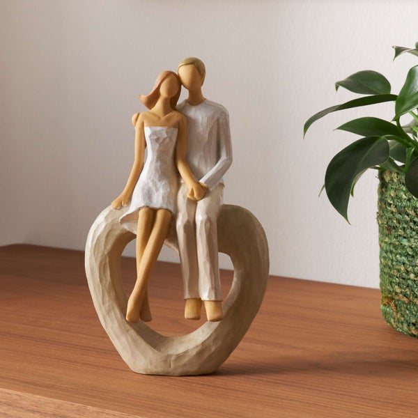 FRANK FLECHTWAREN | Herz Liebespaar, POLYRESIN, 12 x 7 x 22 cm