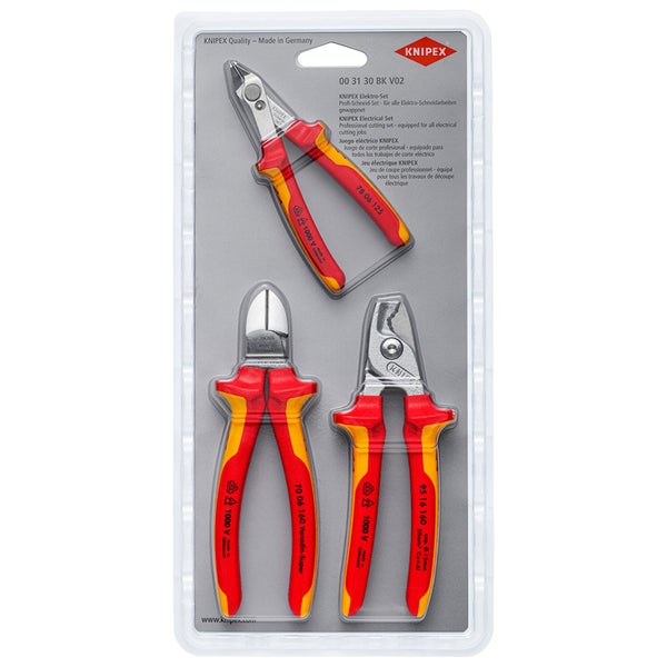 Knipex Elektrowerkzeug Set mit drei Zangen in Verpackung