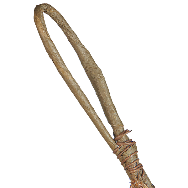 Eine handgefertigte Schlaufe aus Naturmaterial für Besenstiele, ideal als Aufhängung zur platzsparenden Lagerung.