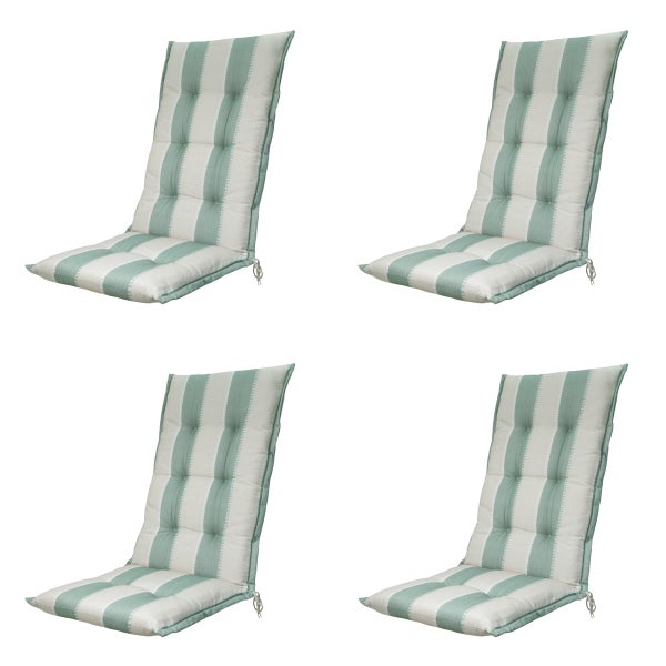 Hochlehnerauflage Banda khaki - Ca. 123x50 cm - 4er-Set