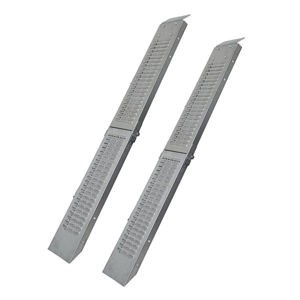PROREGAL 2x Auffahrrampe Schwerlastrampe TITAN klappbar HxBxT 22,5x160x4,5cm, Traglast 200kg, rutschfeste Oberfläche, Verzinkt, Laderampe