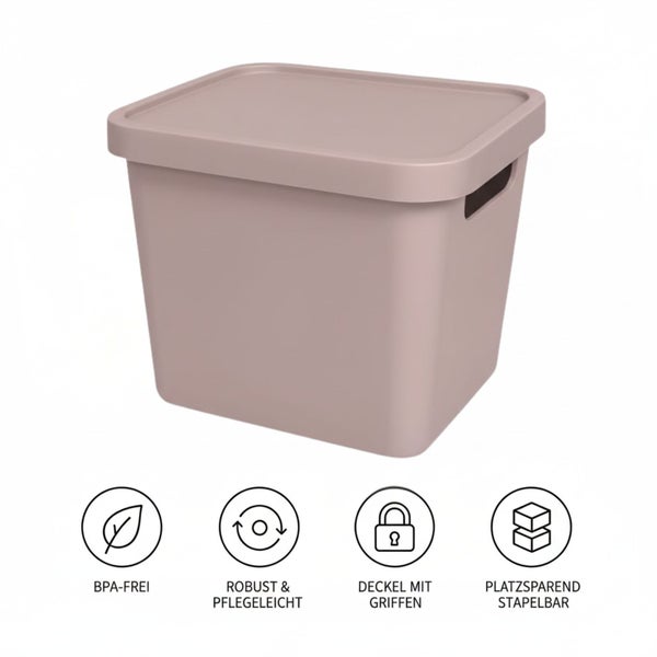 Aufbewahrungsbox aus Kunststoff mit Deckel