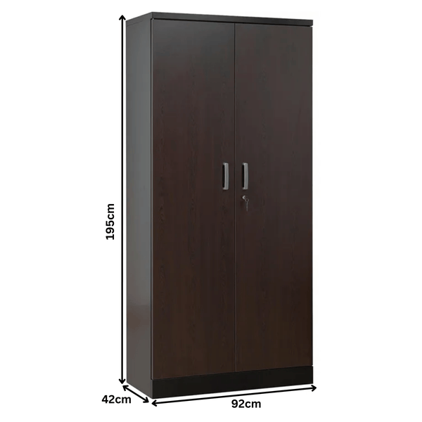 PROREGAL Aktenschrank Beetle 4 Fachböden HxBxT 195 x 92 x 42 cm Schwarz & Wenge