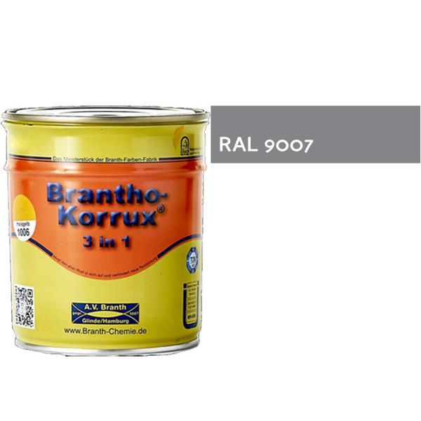 Brantho Korrux 3in1 Rostschutzfarbe - Primer, Rostschutz und Lack RAL 9007 - graualu / 5Lt. / 6 Kg.