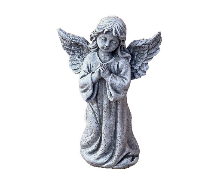 Steinfigur Engel, betend, für den Garten oder Friedhof