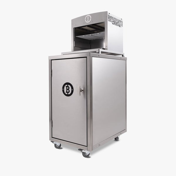 Beefer Grillwagen aus Edelstahl mit Oberhitze Grill