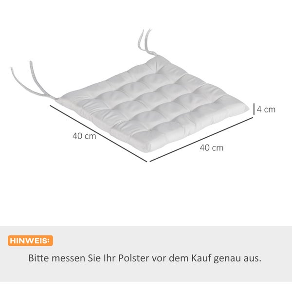 Outsunny Sitzkissen, 40L x 40B x 4H cm, Polyester, grau