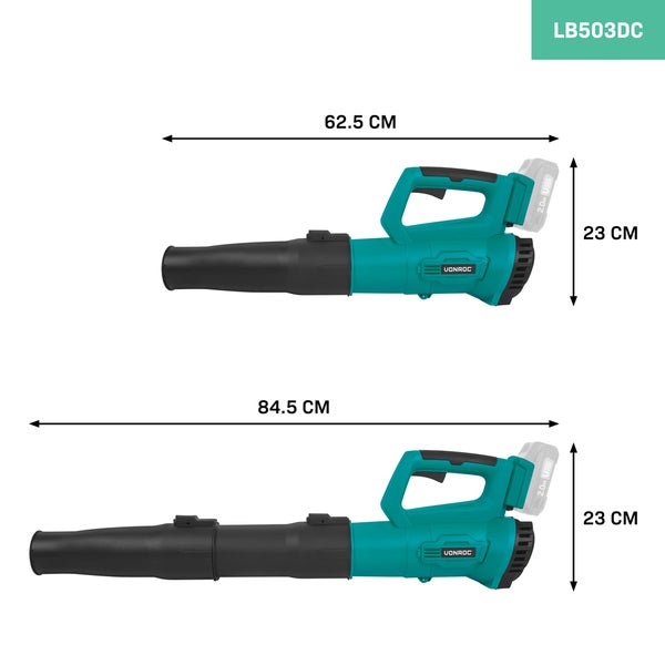 VONROC Akku-Laubbläser 20V – Axial-Design | Ohne Akku und Ladegerät