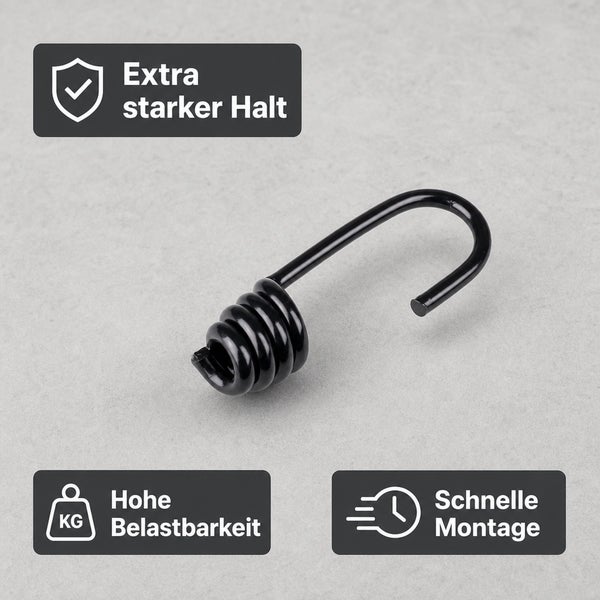 Metallhaken mit Schraubgewinde zur einfachen Befestigung, bietet extra starken Halt und hohe Belastbarkeit.