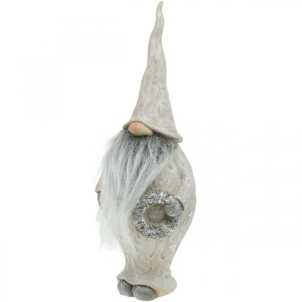 Dekofigur Gartenzwerg mit Bart und Mütze