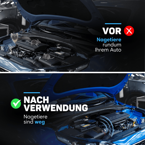 Vulpes Goods Marderschreck Auto - Marderabwehr Ultraschall - Marderschutz im Motorraum - 12V Autobatterie - Mardervertreiber