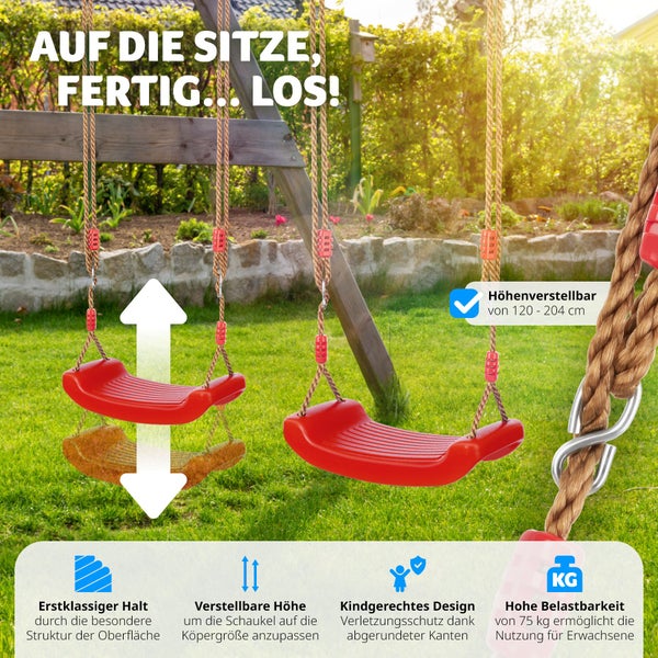Schaukelsitz  tectake Swifty rutschfest Belastbarkeit 75 kg, inklusive Karabinerhaken