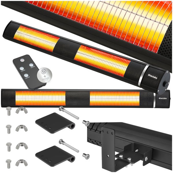 Infrarotheizstrahler  tectake Solaris Horizon 3 Leistungsstufen, 1000, 2000 und 3000 W einfache Montage, 95 x 11 x 10,5 cm