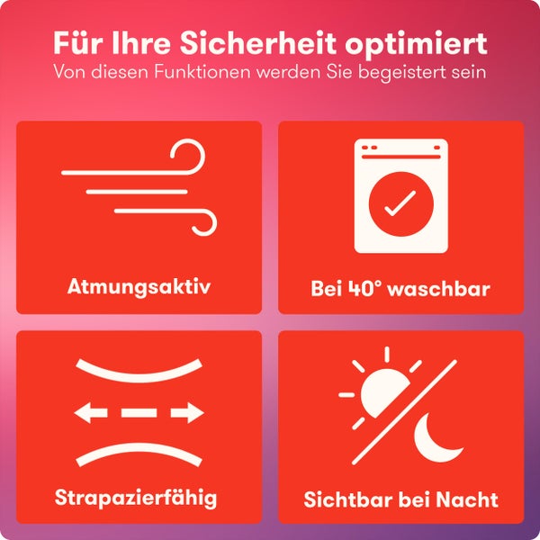 PURAHELP Warnwesten Auto 4er Set Europaweit gültig nach EN ISO 20471 - Reflektierende Warnweste Auto - Sicherheitsweste Auto Warnweste Gelb - Warnschutzweste - Sicherheitswesten für Erwachsene