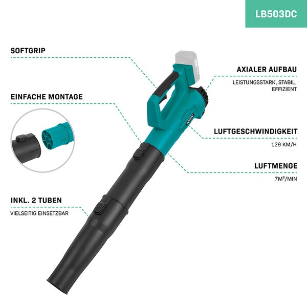 VONROC Akku-Laubbläser 20V – Axial-Design | Ohne Akku und Ladegerät