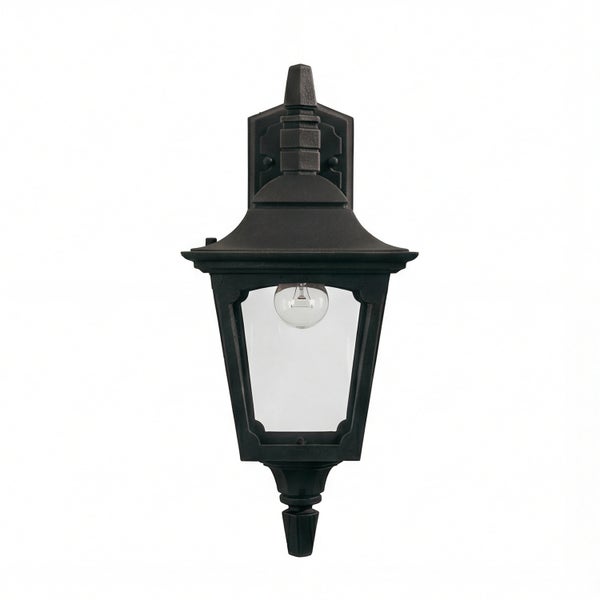 Schwarze Außenwandleuchte im Laternenstil