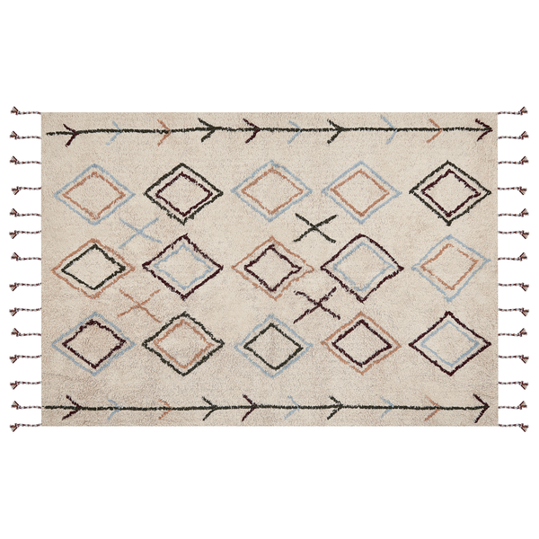 Teppich CORUM Beige 160 x 230 cm Baumwolle