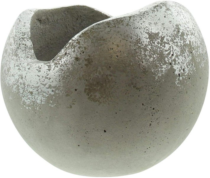 Dekoleidenschaft  Pflanzkugel Silberglanz aus Beton, edel, Pflanzer, Blumentopf, Übertopf, Pflanzgefäß, Pflanzschale