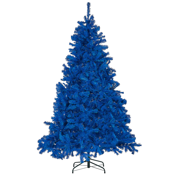 Blauer künstlicher Weihnachtsbaum auf einem Ständer