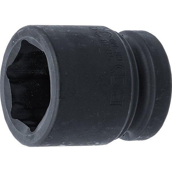 BGS Kraft-Steckschlüssel-Einsatz Sechskant Antrieb Innenvierkant 25 mm (1) SW 38 mm - 5838