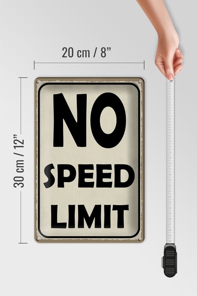 Blechschild Spruch 20x30cm No speed limit