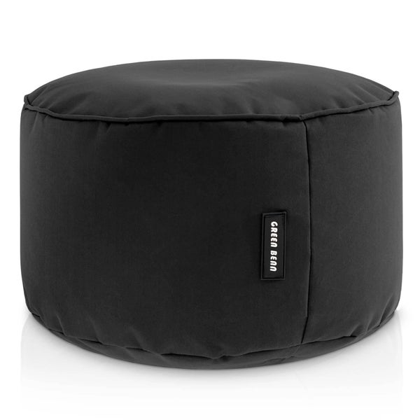 Green Bean Sitzsack-Hocker 45x25cm mit EPS-Perlen Füllung - Fußhocker Fußkissen Sitz-Pouf für Sitzsäcke - Bodenkissen für Kinder und Erwachsene - Fußablage Sitzkissen Sitzhocker Schwarz