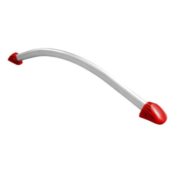 Gebogene Haltestange aus Metall mit Kunststoffgriffen