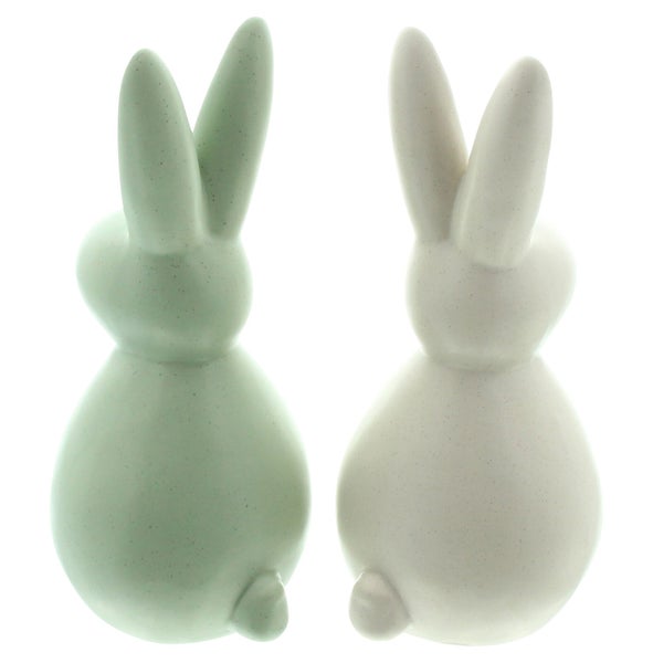 FRANK FLECHTWAREN | Hase Modern, 2er Set, PORZELLAN, 10,5 x 10 x 23 cm