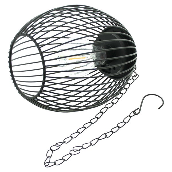 FRANK FLECHTWAREN | LED-Hänger Solar, 15 x 15 x 20 cm, Kette 50 cm, METALL, KUNSTSTOFF