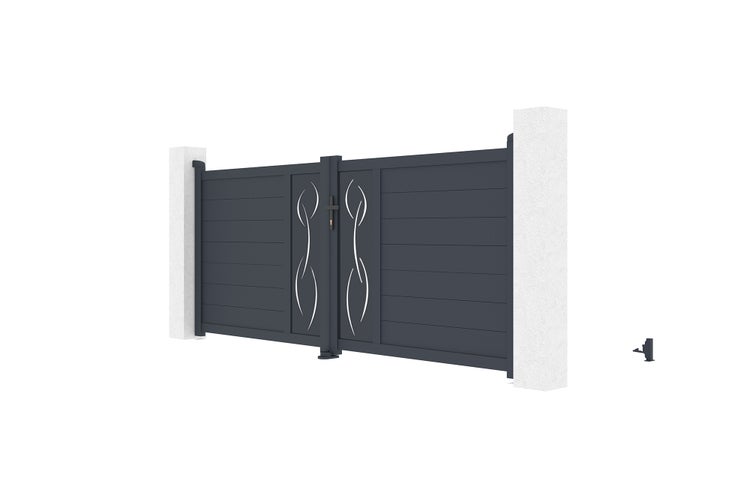 Flügeltor 3m LIFE H.120 graues Aluminium
