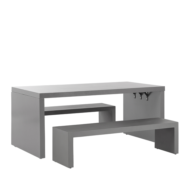 Gartenmöbel Set mit Bänken 4-Sitzer TARANTO Beton Grau